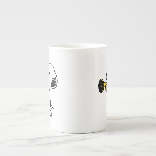 pinda's | Snoopy trompetspeler Porselein Kop (Voorkant)