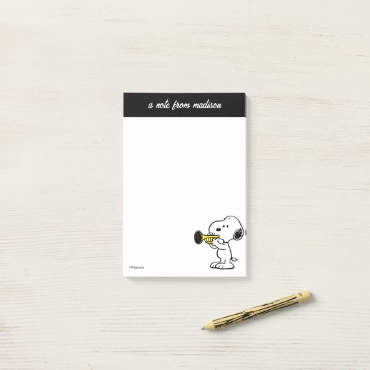 pinda's | Snoopy trompetspeler Post-it® Notes (Op bureau)