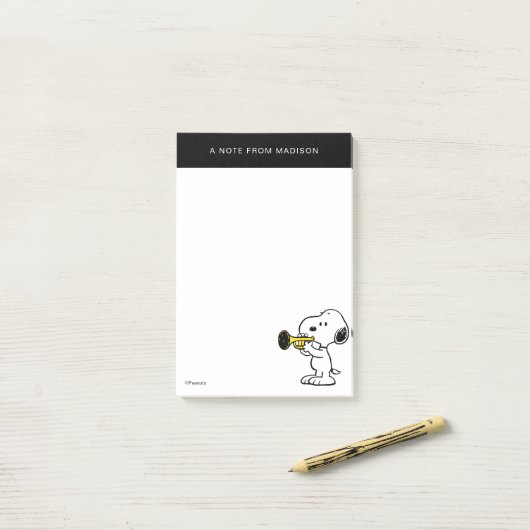 pinda's | Snoopy trompetspeler Post-it® Notes (Op bureau)