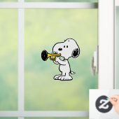 pinda's | Snoopy trompetspeler Raamsticker (Huis)