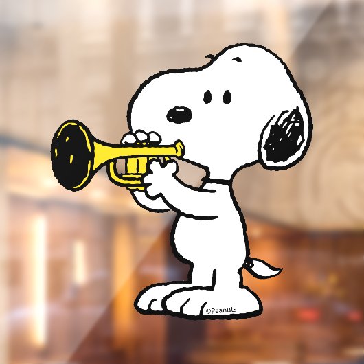 pinda's | Snoopy trompetspeler Raamsticker (Vel 2)