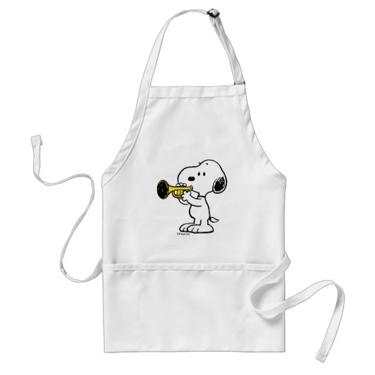 pinda's | Snoopy trompetspeler Standaard Schort (Voorkant)