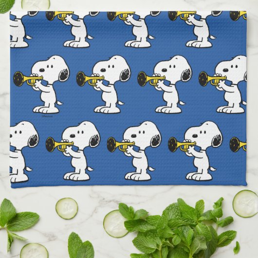 pinda's | Snoopy trompetspeler Theedoek (Gevouwen)
