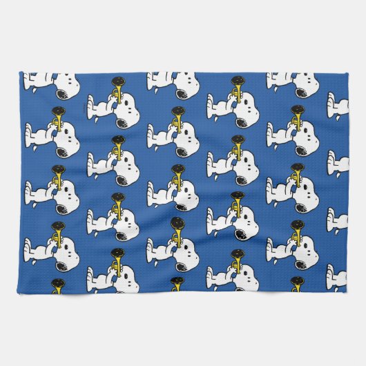 pinda's | Snoopy trompetspeler Theedoek (Horizontaal)