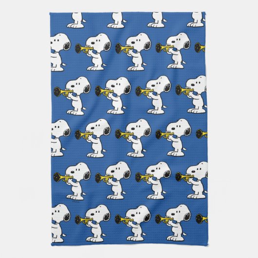 pinda's | Snoopy trompetspeler Theedoek (Verticaal)