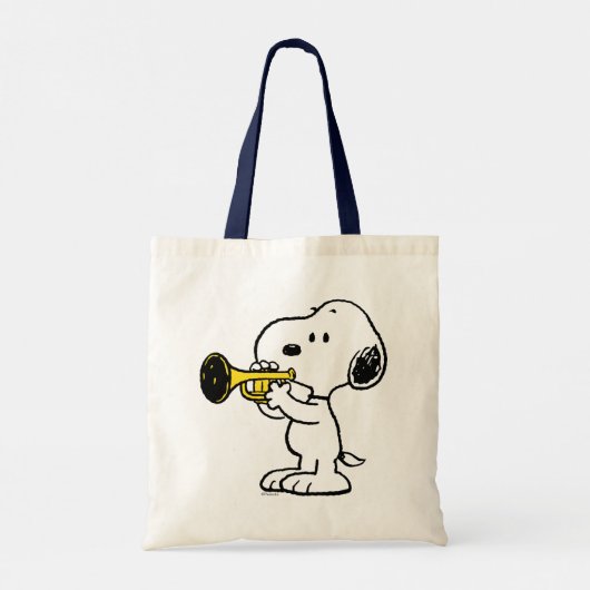 pinda's | Snoopy trompetspeler Tote Bag (Achterkant)