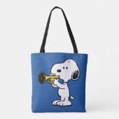 pinda's | Snoopy trompetspeler Tote Bag (Achterkant)