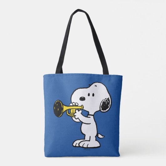 pinda's | Snoopy trompetspeler Tote Bag (Achterkant)
