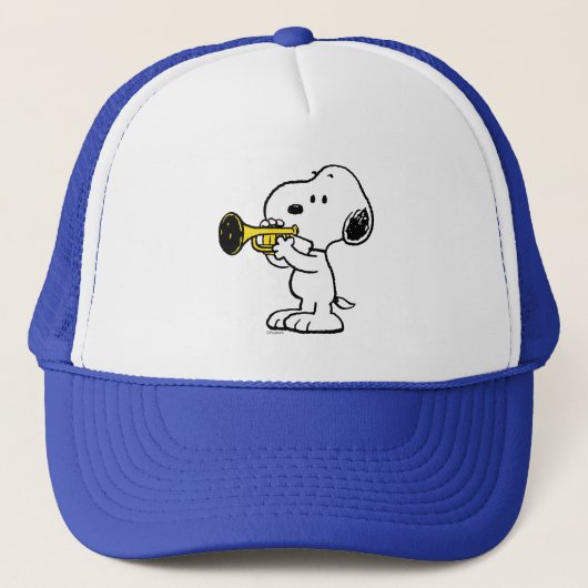pinda's | Snoopy trompetspeler Trucker Pet (Voorkant)