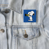 pinda's | Snoopy trompetspeler Vierkante Button 5,1 Cm (In situ)