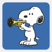 pinda's | Snoopy trompetspeler Vierkante Sticker (Voorkant)