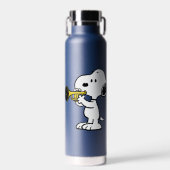 pinda's | Snoopy trompetspeler Waterfles (Voorkant)