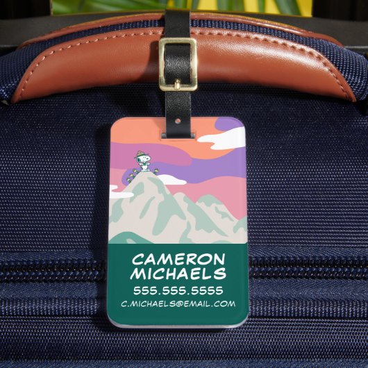 pinda's | Snoopy & Troop Hiking the Mountain Bagagelabel (Voorkant Insitu 2)