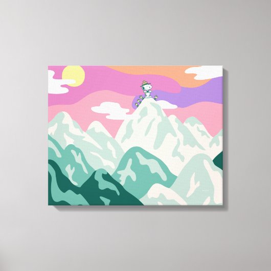 pinda's | Snoopy & Troop Hiking the Mountain Canvas Afdruk (Voorkant)