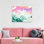 pinda's | Snoopy & Troop Hiking the Mountain Canvas Afdruk (Insitu (Woonkamer))