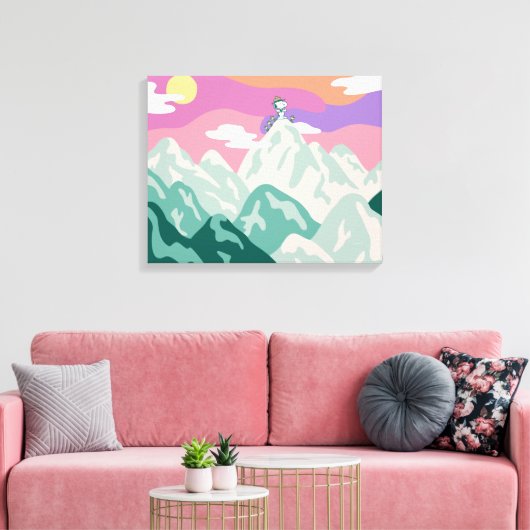 pinda's | Snoopy & Troop Hiking the Mountain Canvas Afdruk (Insitu (Woonkamer))