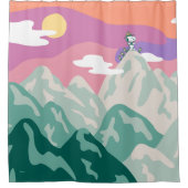 pinda's | Snoopy & Troop Hiking the Mountain Douchegordijn (Voorkant)