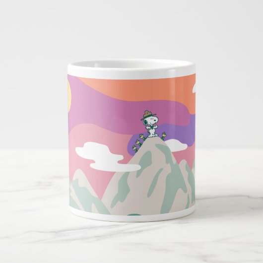 pinda's | Snoopy & Troop Hiking the Mountain Grote Koffiekop (Voorkant)