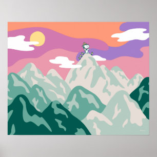 pinda's   Snoopy & Troop Hiking the Mountain Poster