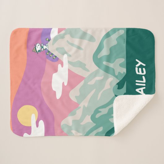 pinda's | Snoopy & Troop Hiking the Mountain Sherpa Deken (Voorkant (horizontaal))