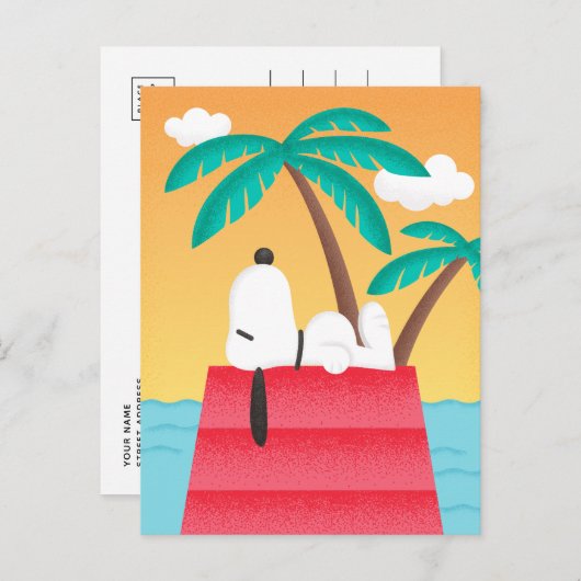 pinda's | Snoopy Tropical Deco Dreams Briefkaart (Voorkant / Achterkant)