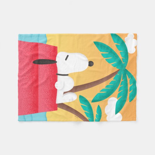 pinda's | Snoopy Tropical Deco Dreams Fleece Deken (Voorkant (Horizontaal))