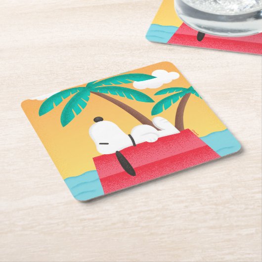 pinda's | Snoopy Tropical Deco Dreams Kartonnen Onderzetters (Schuin)