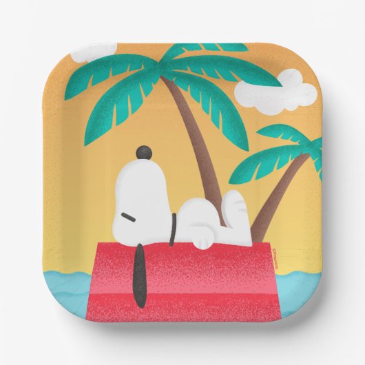 pinda's | Snoopy Tropical Deco Dreams Papieren Bordje (Voorkant)