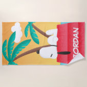pinda's | Snoopy Tropical Deco | Jouw namen toevoe Strandlaken (Voorkant)