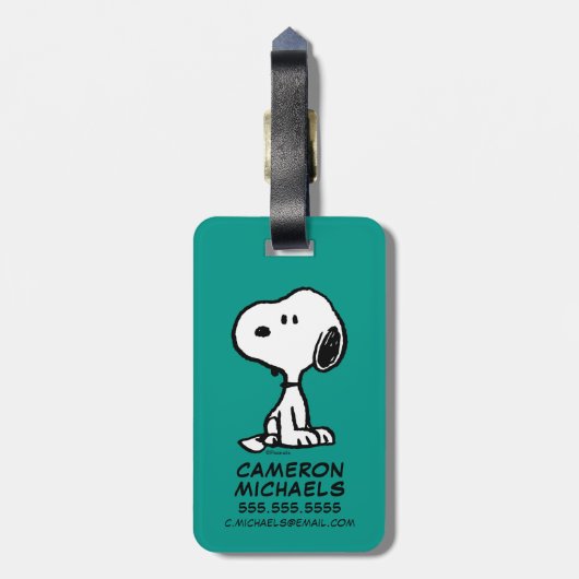 pinda's | Snoopy Turns Bagagelabel (Achterkant verticaal)