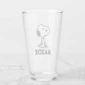 pinda's | Snoopy Turns | Jouw namen toevoegen Glas (Achterkant)
