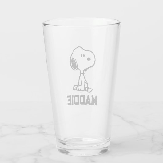 pinda's | Snoopy Turns | Jouw namen toevoegen Glas (Achterkant)