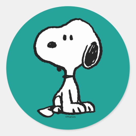 pinda's | Snoopy Turns Ronde Sticker (Voorkant)