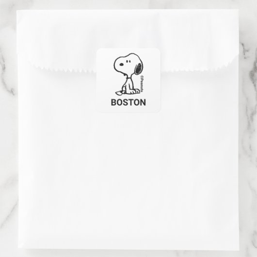 pinda's | Snoopy Turns Vierkante Sticker (Tas)