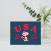 pinda's | Snoopy USA Land of the Free Briefkaart (Staand voorkant)