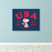 pinda's | Snoopy USA Land of the Free Canvas Afdruk (Insitu (Houten vloer))