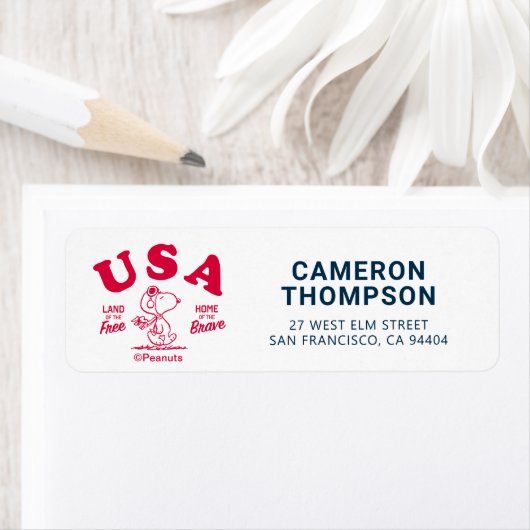 pinda's | Snoopy USA Land of the Free Etiket (Insitu)
