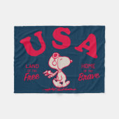 pinda's | Snoopy USA Land of the Free Fleece Deken (Voorkant (Horizontaal))