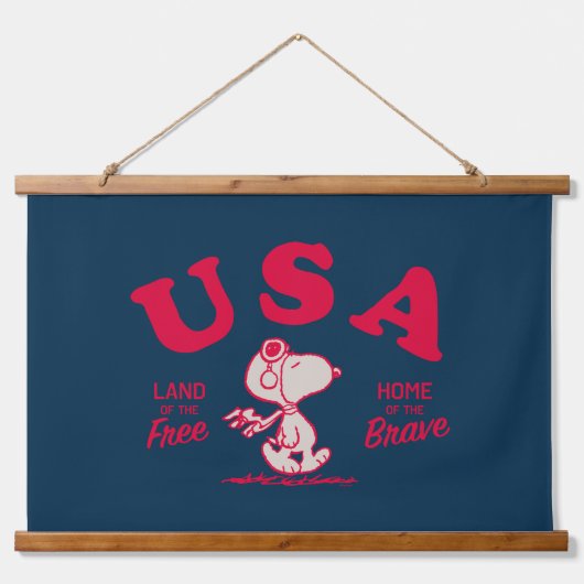 pinda's | Snoopy USA Land of the Free Hangend Wandkleed (Voorkant)