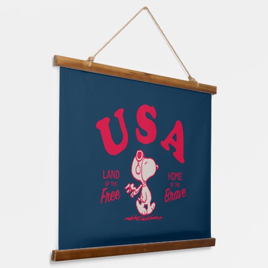 pinda's | Snoopy USA Land of the Free Hangend Wandkleed (Gebogen)