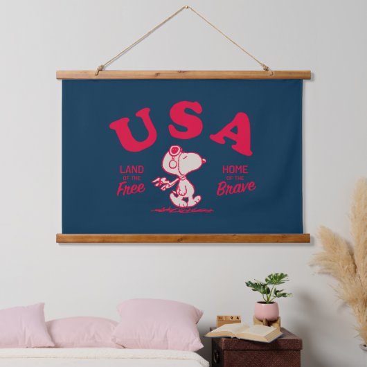 pinda's | Snoopy USA Land of the Free Hangend Wandkleed (Slaapkamer)