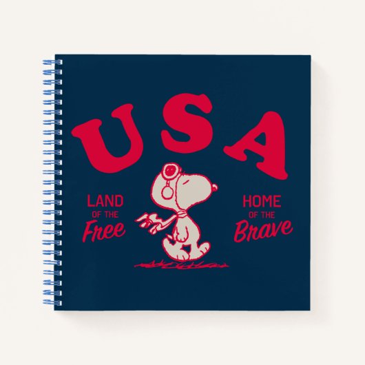 pinda's | Snoopy USA Land of the Free Notitieboek (Voorkant)