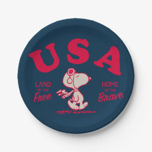 pinda's   Snoopy USA Land of the Free Papieren Bordje