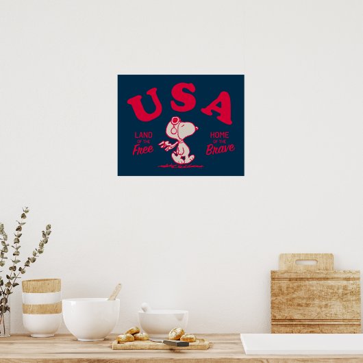 pinda's | Snoopy USA Land of the Free Poster (Keuken)