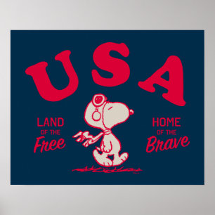 pinda's   Snoopy USA Land of the Free Poster