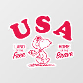 pinda's | Snoopy USA Land of the Free Raamsticker (Vel)