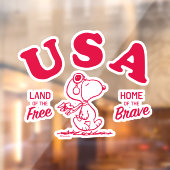 pinda's | Snoopy USA Land of the Free Raamsticker (Vel 2)