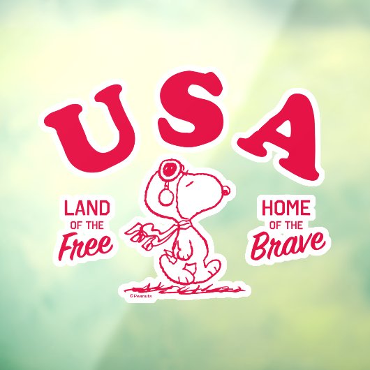 pinda's | Snoopy USA Land of the Free Raamsticker (Vel 3)