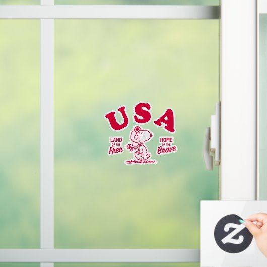 pinda's | Snoopy USA Land of the Free Raamsticker (Huis)