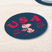 pinda's | Snoopy USA Land of the Free Ronde Kartonnen Onderzetter (Gebogen)